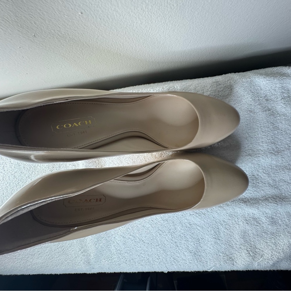 New Coach Leticia Patent Leather Biscuit Women's Platform Heels 8.5